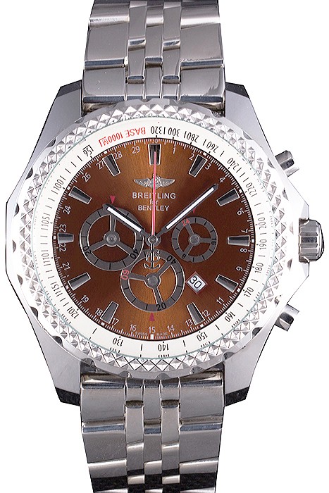 Breitling for Bentley Stainless Steel Strap Brown Dial