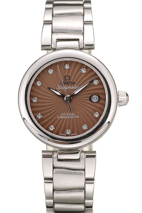Omega DeVille Ladymatic Stainless Steel Strap Brown Dial
