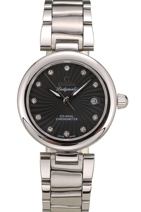 Omega DeVille Ladymatic Stainless Steel Strap Black Dial