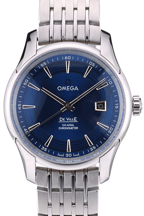 Omega Swiss DeVille Stainless Steel Bezel Blue Dial 7602