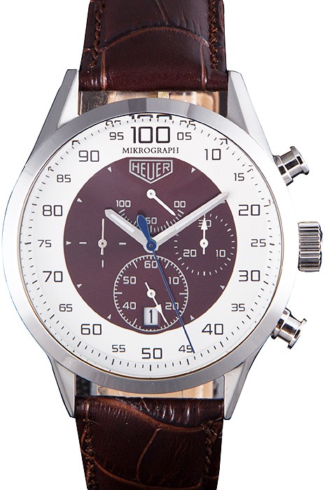 Tag Heuer Carrera Mikrograph Limited Edition Brown Leather Strap 7916