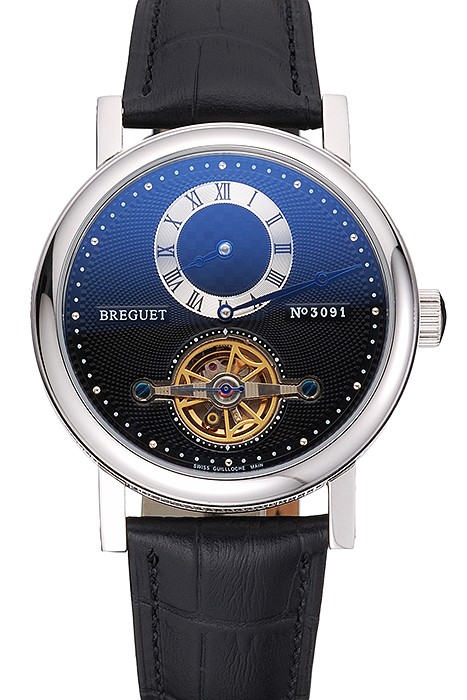 Breguet Classique Complications Stainless Steel Case Black Leather Strap 80158