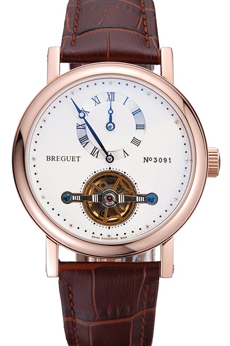 Breguet Classique Complications Rose Gold Case Dark Brown Leather Strap 80154