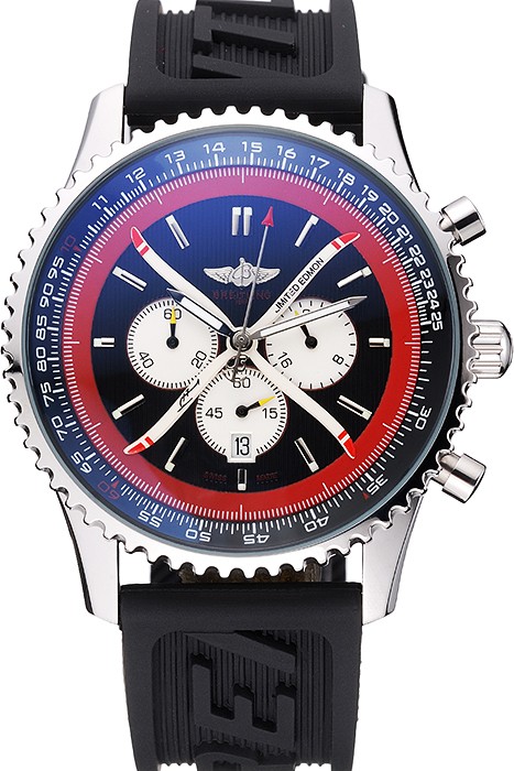 Breitling Certifie Black Rubber Strap Black Dial Chronograph 80182