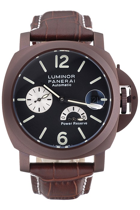 Panerai  Luminor Brown Leather Strap Black Dial 80163