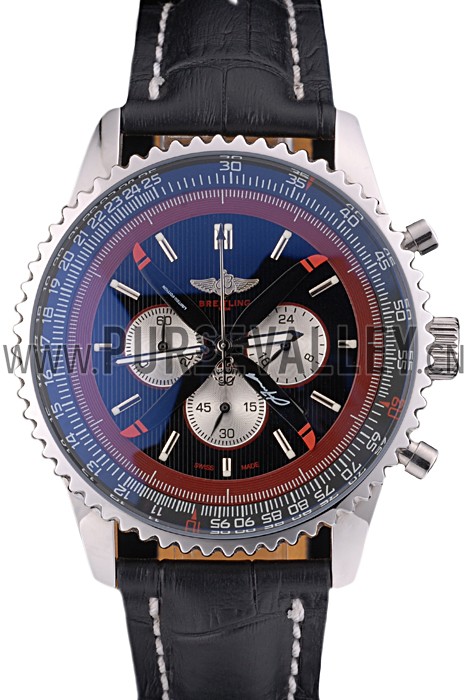 Breitling Certifie Black Leather Strap Black Dial Chronograph 80176