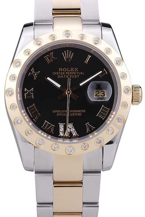 Rolex Datejust Diamond Bezel Black Dial 7463