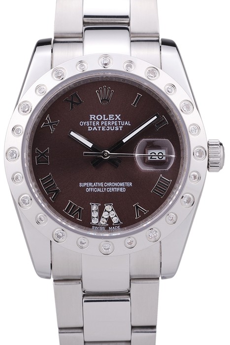 Rolex Datejust Diamond Bezel Brown Dial 7466