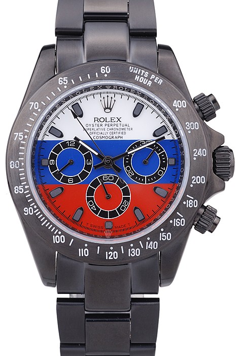 Rolex Cosmograph Daytona Black Bracelet Russian Flag Dial 7472