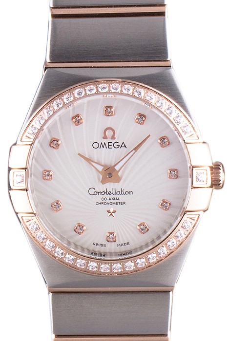 Omega Constellation Rose Gold Diamond Bezel Two Tone Band  621487