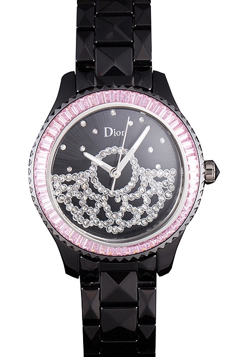 Dior VIII Baguette Cut Pink Diamonds with Diamond Encrusted Dial cd14 621367