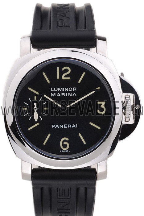Panerai Luminor Black Rubber Bracelet Watch Replica 4566