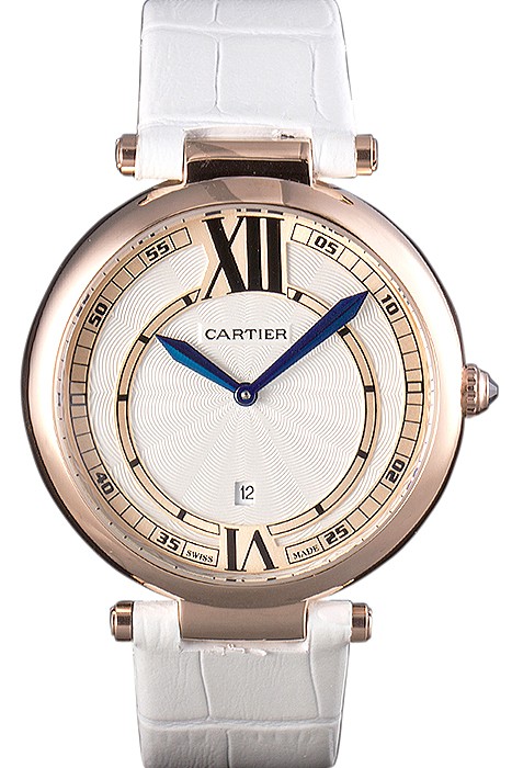 Cartier Ballon Bleu White Leather Strap  621449