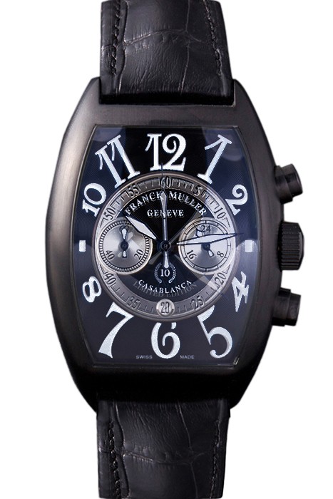 Franck Muller Casablanca White Dial Numbers Black Croco Strap 80302