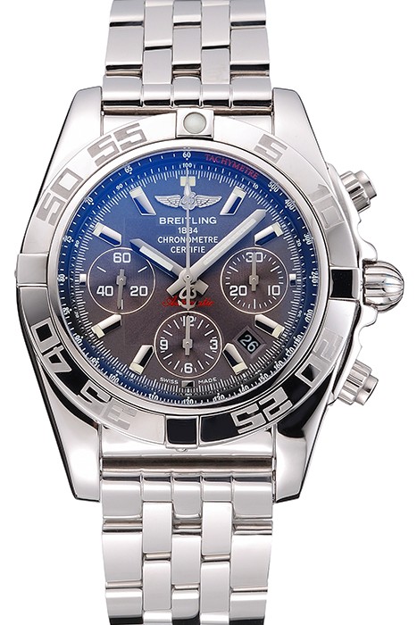 Swiss Breitling Certifie Stainless Steel Bezel Grey Dial 80287