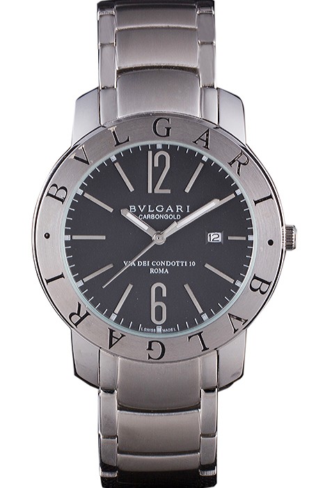 Bvlgari Bvlgari 42mm Black Dial Stainless Steel Case Two Tone Steel Bracelet