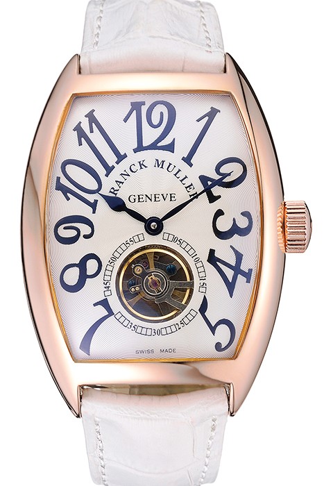 Franck Muller Casablanca White Croco Leather Strap White Dial 80283