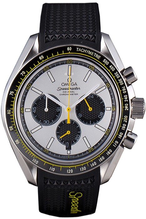 Omega Speedmaster Black Rubber Bracelet White Dial 801422