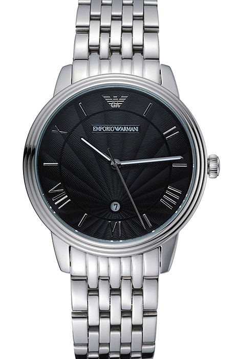 Emporio Armani Classic Black Dial Stainless Steel Bracelet  622334
