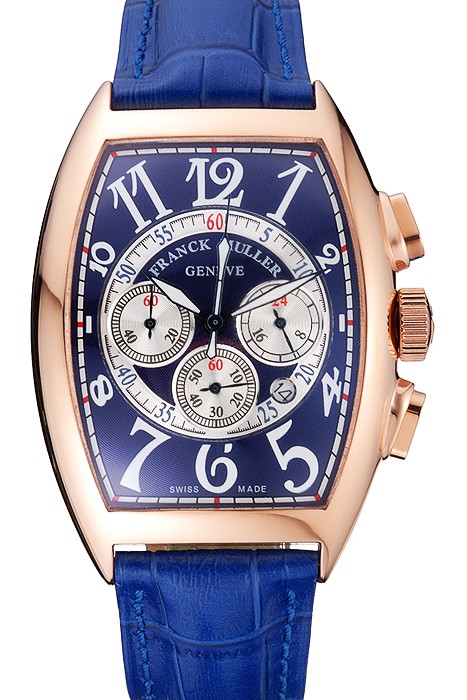 Franck Muller Casablanca Blue Croco Leather Strap Blue Dial 80278