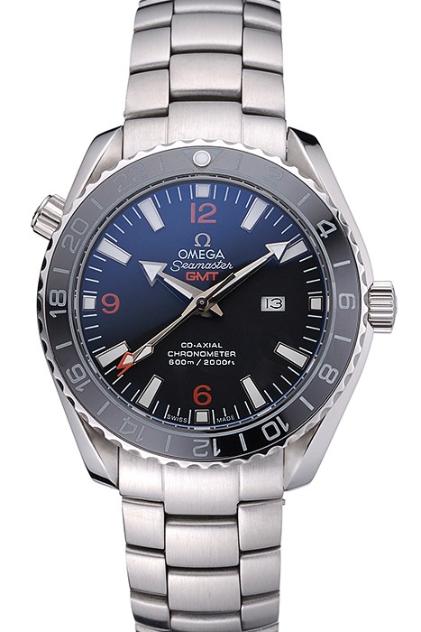 Omega Seamaster Planet Ocean GMT Black Dial Stainless Steel Band   622392