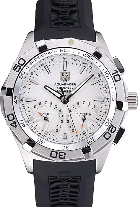 Tag Heuer Aquaracer Calibre S White Dial Black Rubber Band  622405