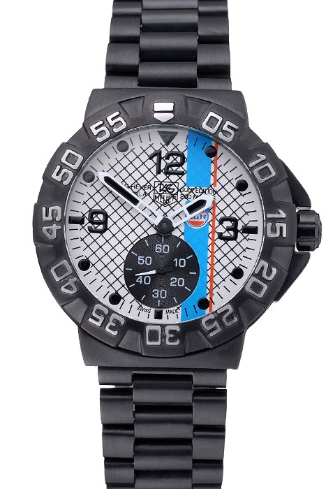 Tag Heuer Formula One Special Gulf Edition White And Blue Dial Ion Plated Steinless Steel Bracelet 622289