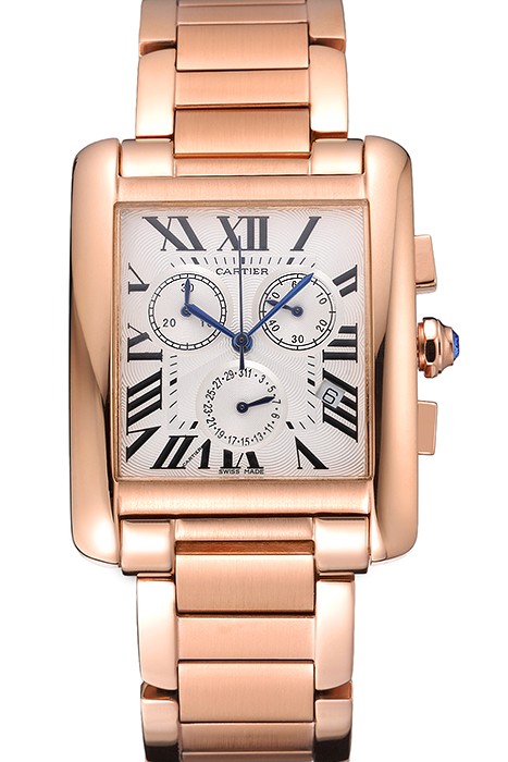 Cartier Tank MC White Dial Rose Gold Case And Bracelet  622702