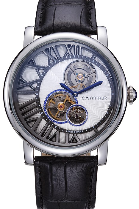 Cartier Rotonde Reversed Tourbillon White Dial 621947