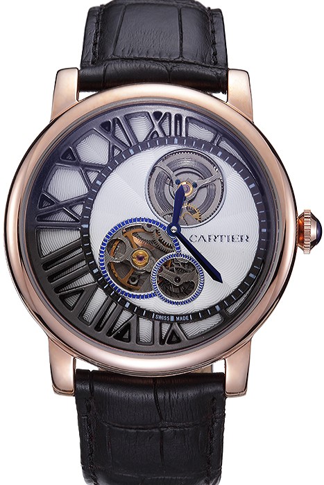Cartier Rotonde Reversed Tourbillon White Dial 621949
