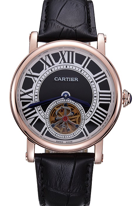 Cartier Rotonde Flying Tourbillon Black Dial 621957