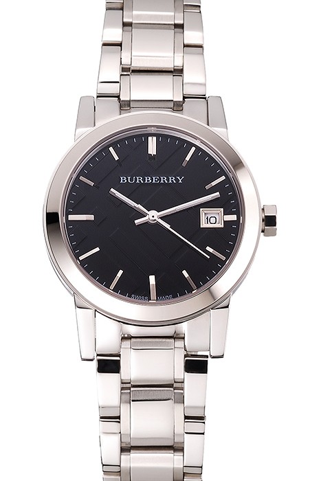 Burberry The City Black Dial Stainless Steel Case And Bracelet