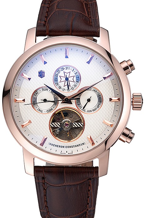 Vacheron Constantin Patrimony Traditionnelle Gold Case Brown Leather Strap 622303