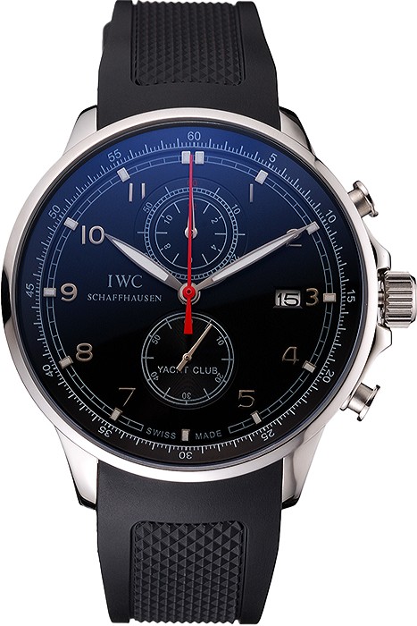 IWC Portugieser Yacht Club Black Dial Stainless Steel Case Black Rubber Strap