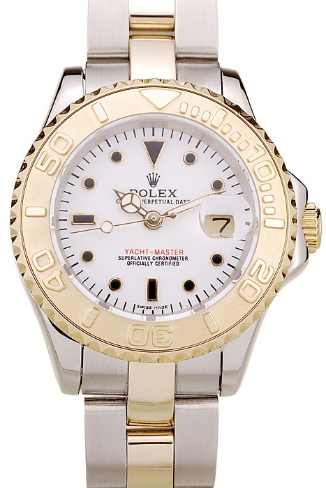 Rolex Yacht Master Gold Tachymeter White Dial
