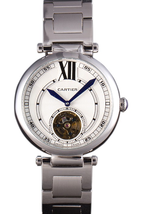 Cartier Ballon Bleu Flying Tourbillon Silver Stainelss Steel Strap  621452