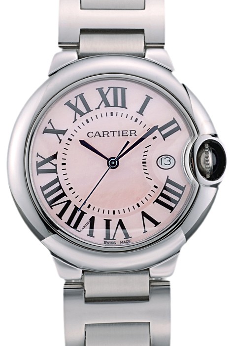 Cartier Ballon Bleu 38mm Pink Dial Stainless Steel Case And Bracelet