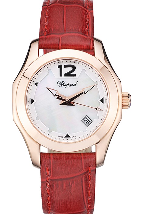 Chopard Red Leather Bracelet Watch 80276