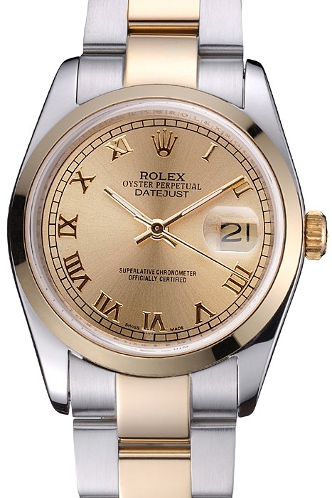 Rolex Datejust Stainless Steel And Gold Case Gold Dial 622265