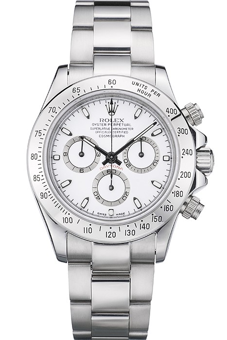 Swiss Rolex Daytona Stainless Steel Bracelet White Dial 80297
