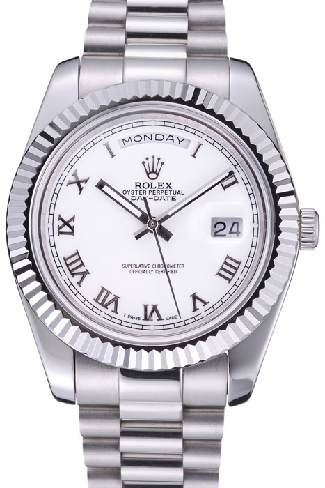 Rolex Day-Date White Dial Stainless Steel Bracelet  622547