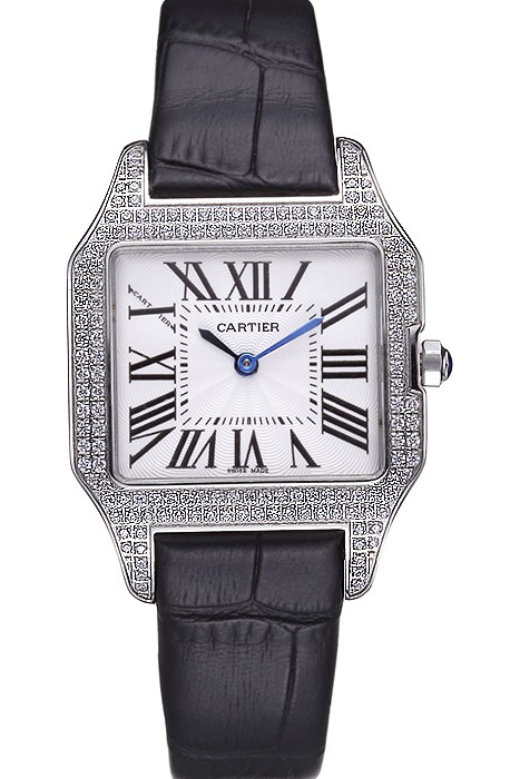 Cartier Santos 100 Diamond Silver Bezel 621909
