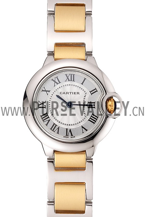 Cartier Ballon Bleu 30mm White Dial Stainless Steel Case Two Tone Bracelet