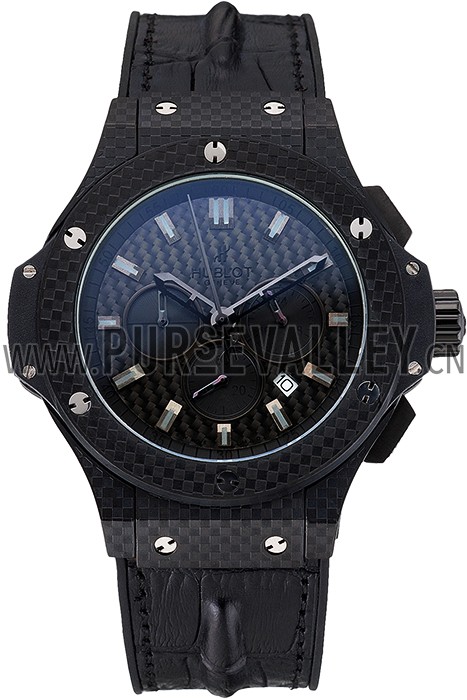Hublot Big Bang Carbon Dial Carbon Case And Bezel Black Rubber Strap 622773