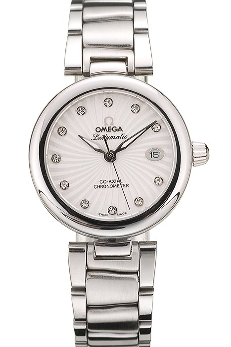 Omega DeVille Ladymatic Stainless Steel Strap White Dial