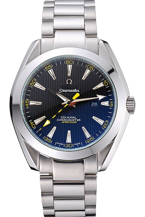 Omega Seamaster Aqua Terra Black Dial Yellow Numerals Stainless Steel Bracelet  622524