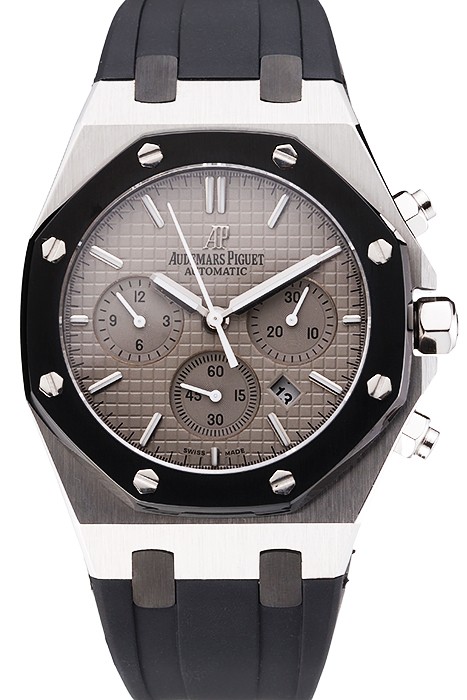 Swiss Audemars Piguet Royal Oak Chronograph Grey Dial Stainless Steel Case Black Rubber Strap  622866