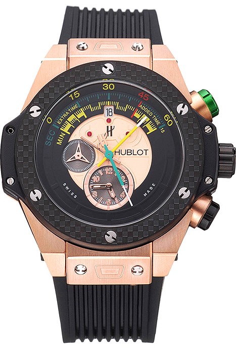 Hublot Big Bang Unico Bi-Retrograde Chrono King  Gold Case Black Rubber Strap  622772