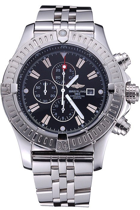 Breitling Chronomat Evolution Black Dial Stainless Steel Bracelet  622515