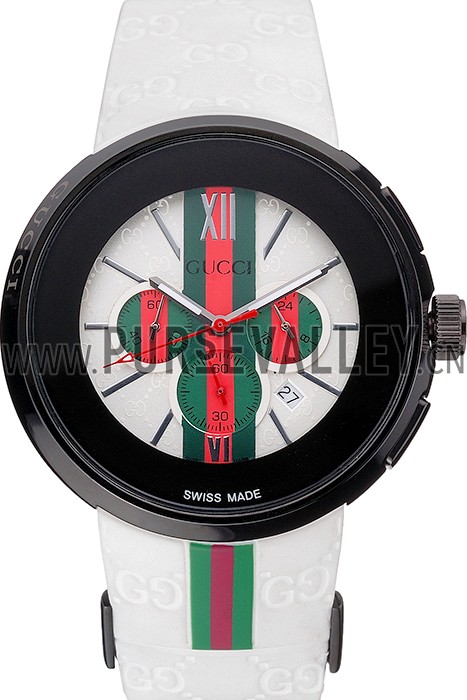 Gucci White Rubber Band White Round Dial 2165-310